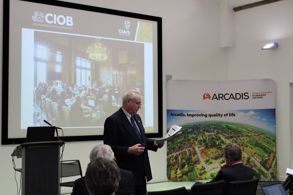 Anthony Abrahams, Director General at CIArb, delivers his speech during the event