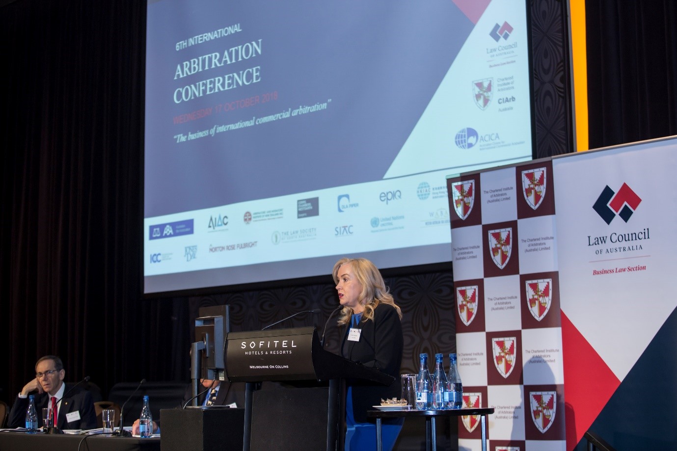 Caroline Kenny QC delivering the Welcome Address at 6th International Arbitration Conference