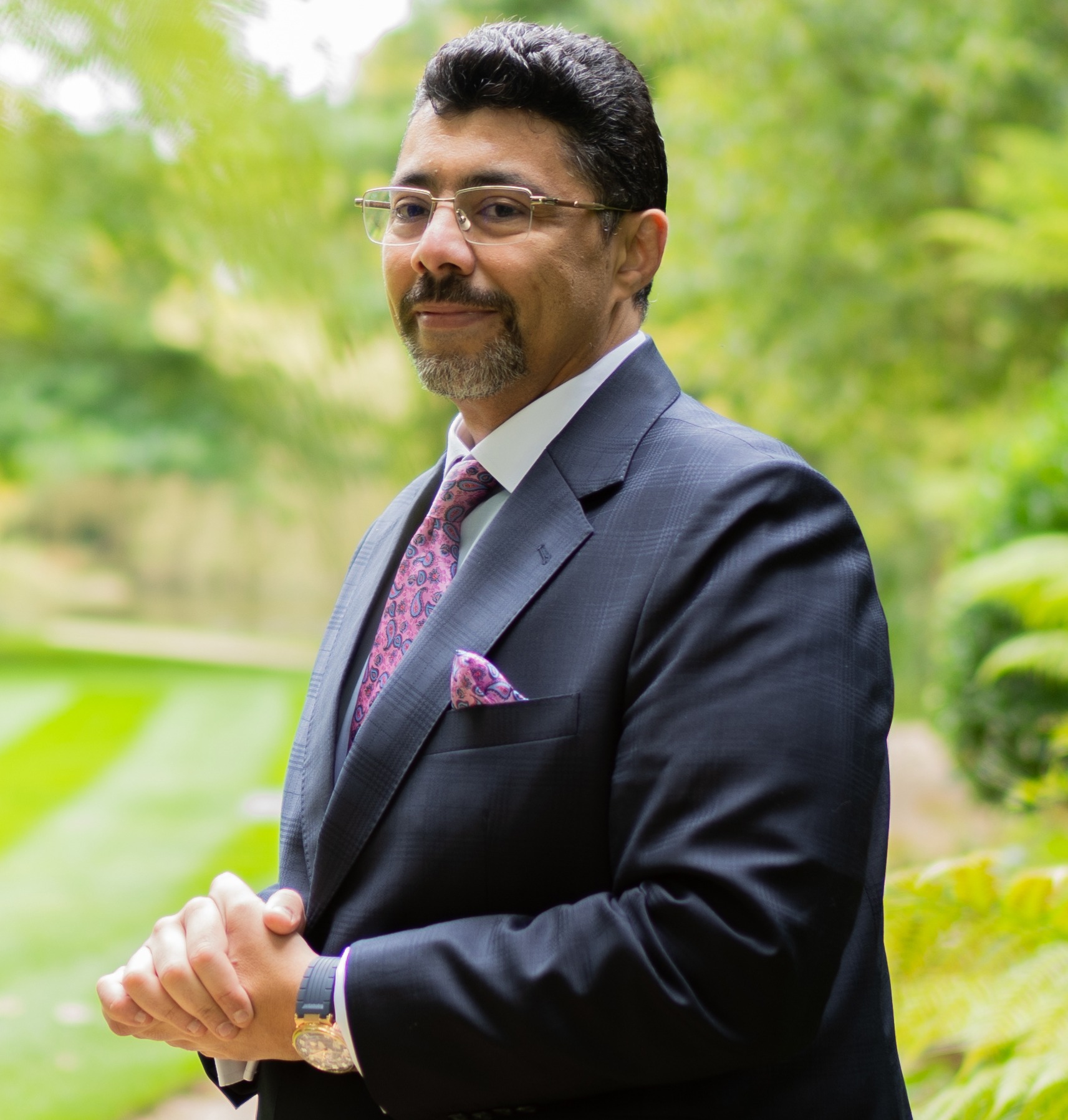 Man in suit in profile